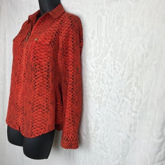 Michael Michael Kors  Orange Snake Print Blouse Size XS - Picture 4 of 7
